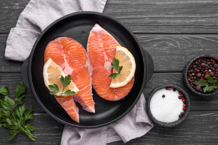 Ilustrasi daging ikan salmon