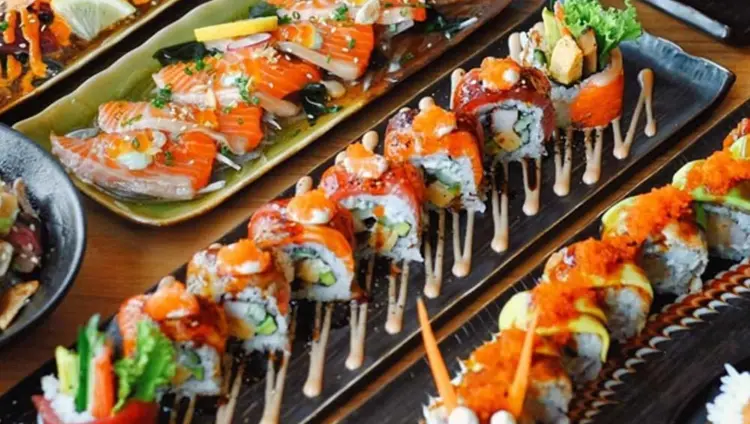 Ilustrasi sushi prasmanan