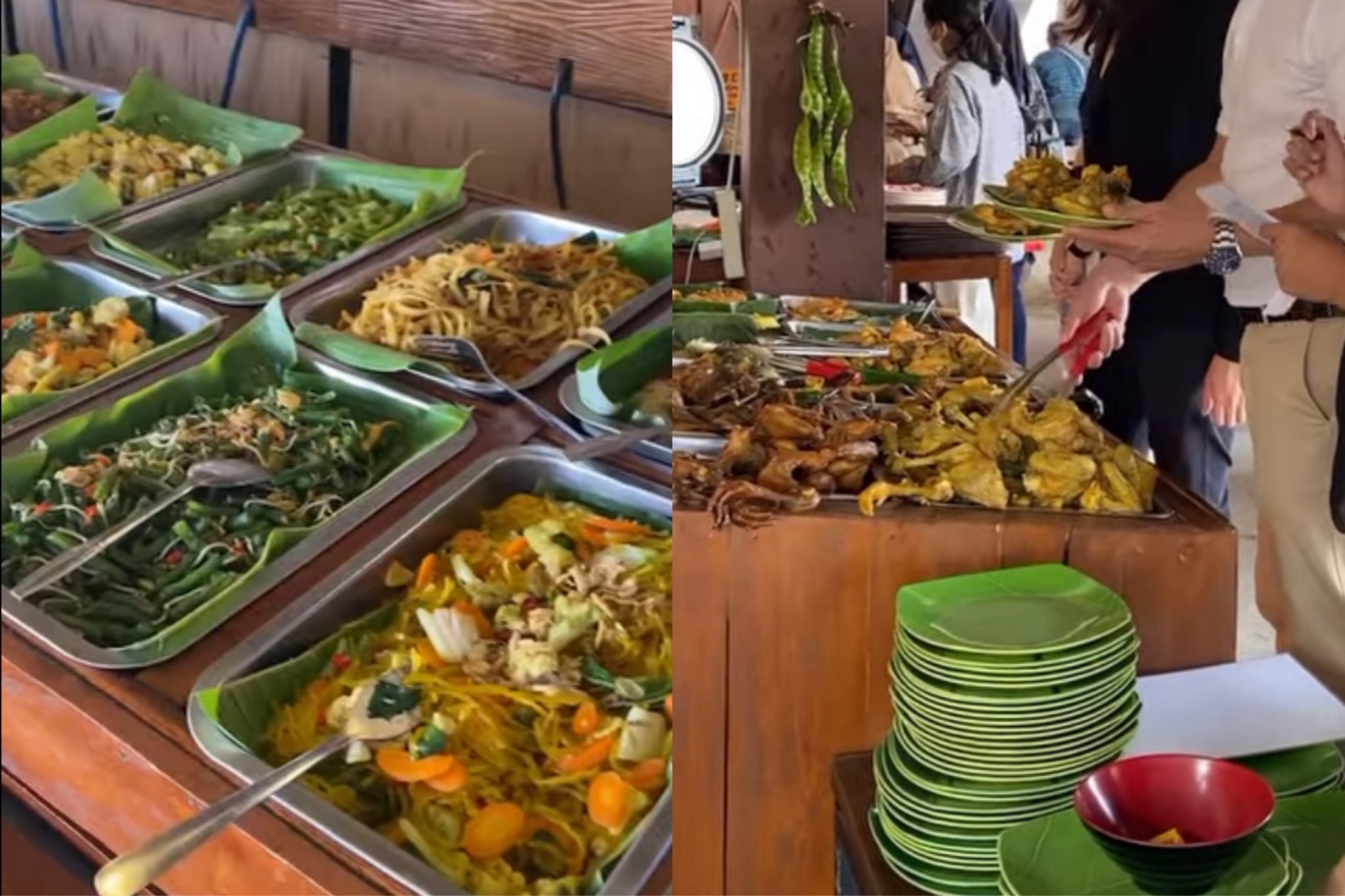 Suasana hidangan prasmanan di Restoran Pawon Jiwan Cirebon.
