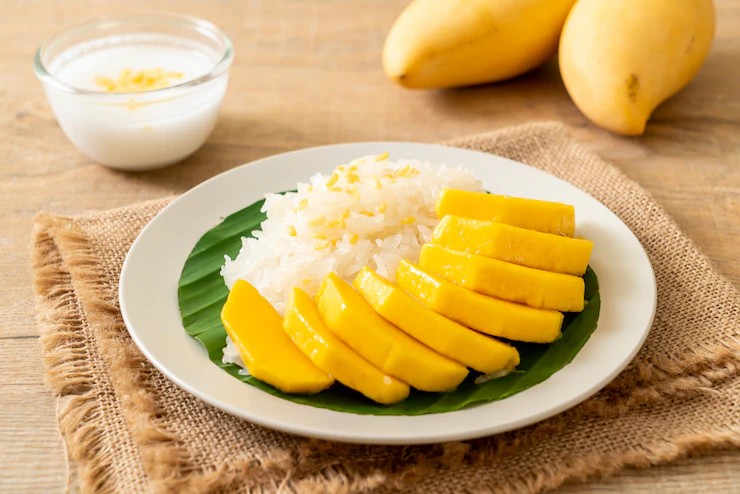 Ilustrasi mango sticky rice