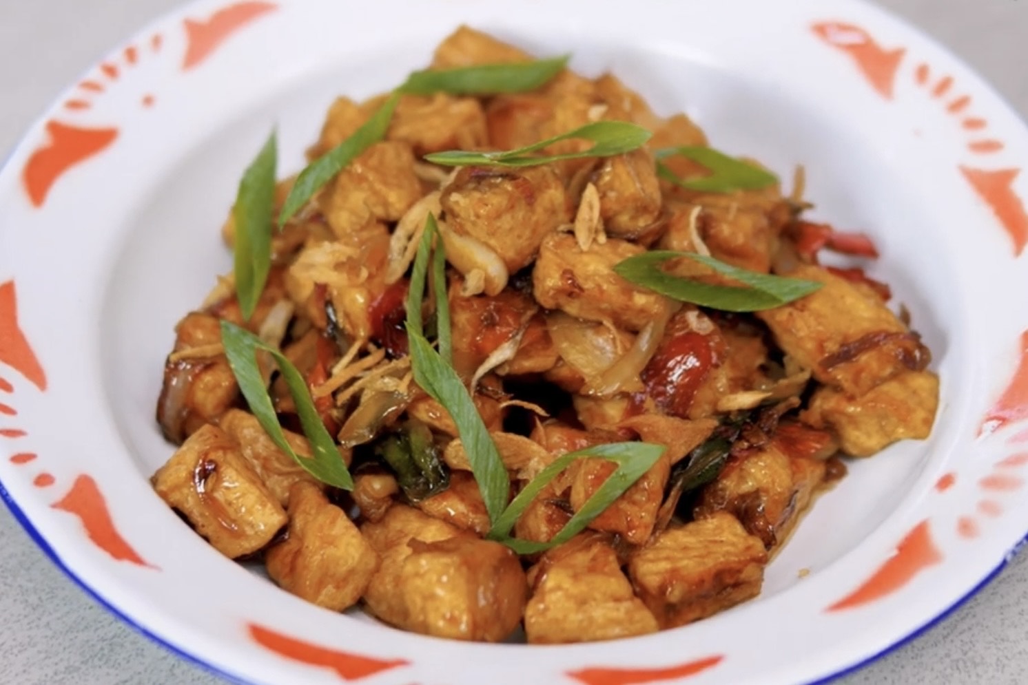 Tahu goreng bumbu kecap daun jeruk