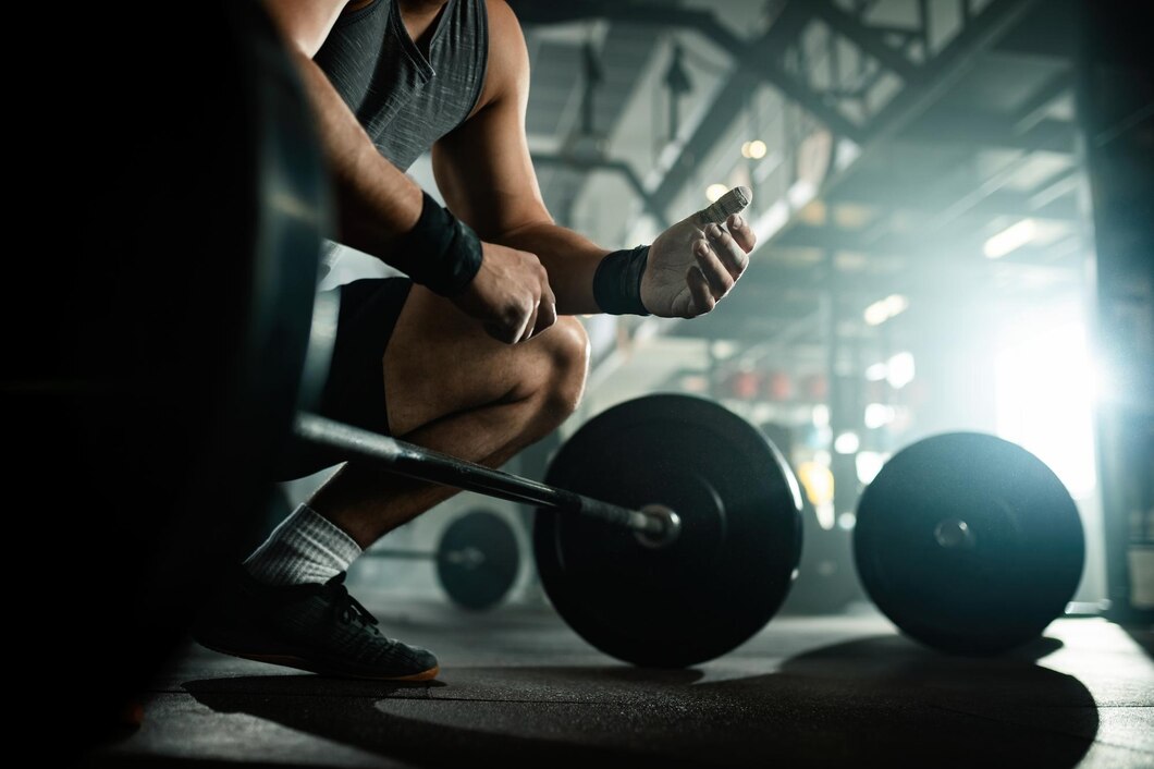 Ilustrasi orang membentuk otot di gym. (Freepik)