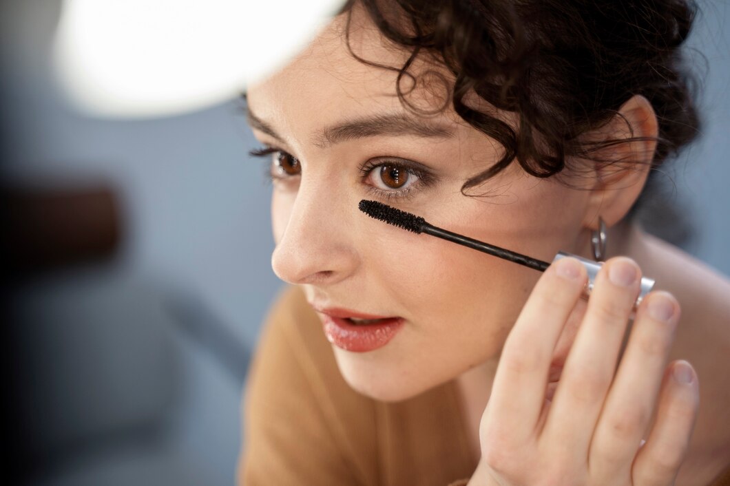 Ilustrasi seseorang sedang menggunakan eyeliner