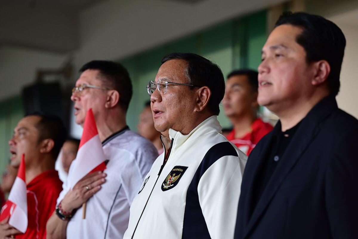 Presiden Prabowo Subianto menyaksikan langsung laga Indonesia vs Bahrain di Stadion Utama GBK, Selasa (25/3/2025). (Dok. setneg.go.id)