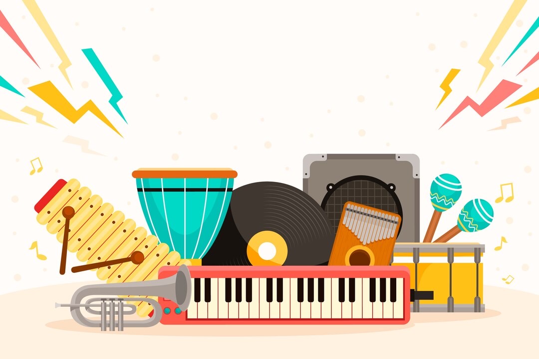 Ilustrasi alat musik. (freepik)