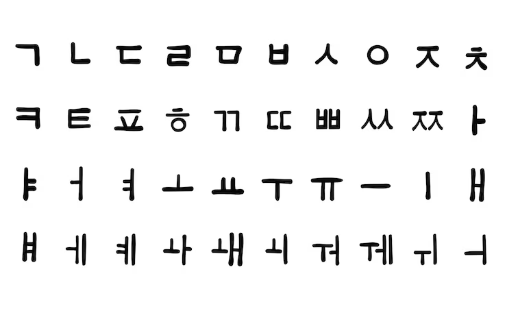 Ilustrasi hangul atau abjad Korea. (Freepik)