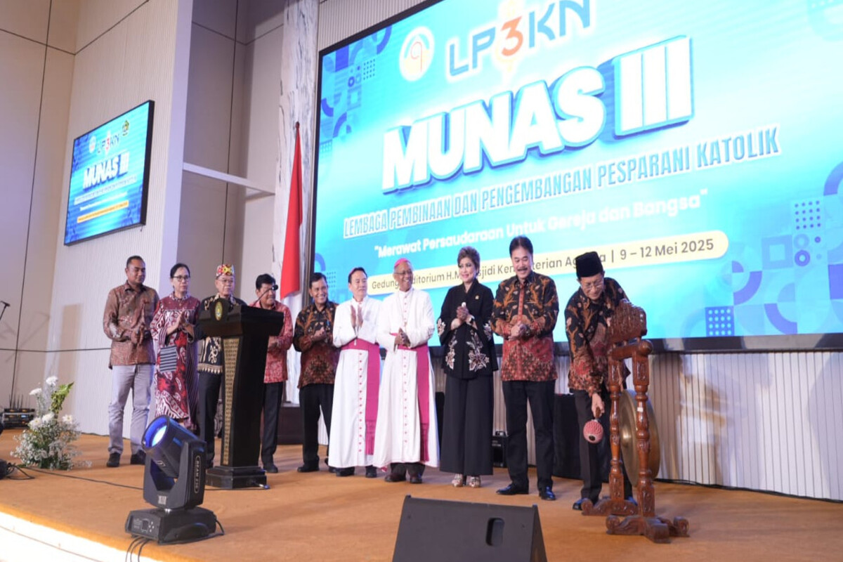 Menteri Agama Nasaruddin Umar saat membuka Munas III LP3KN di Auditorium H.M. Rasjidi, Jakarta. (kemenag.go.id)