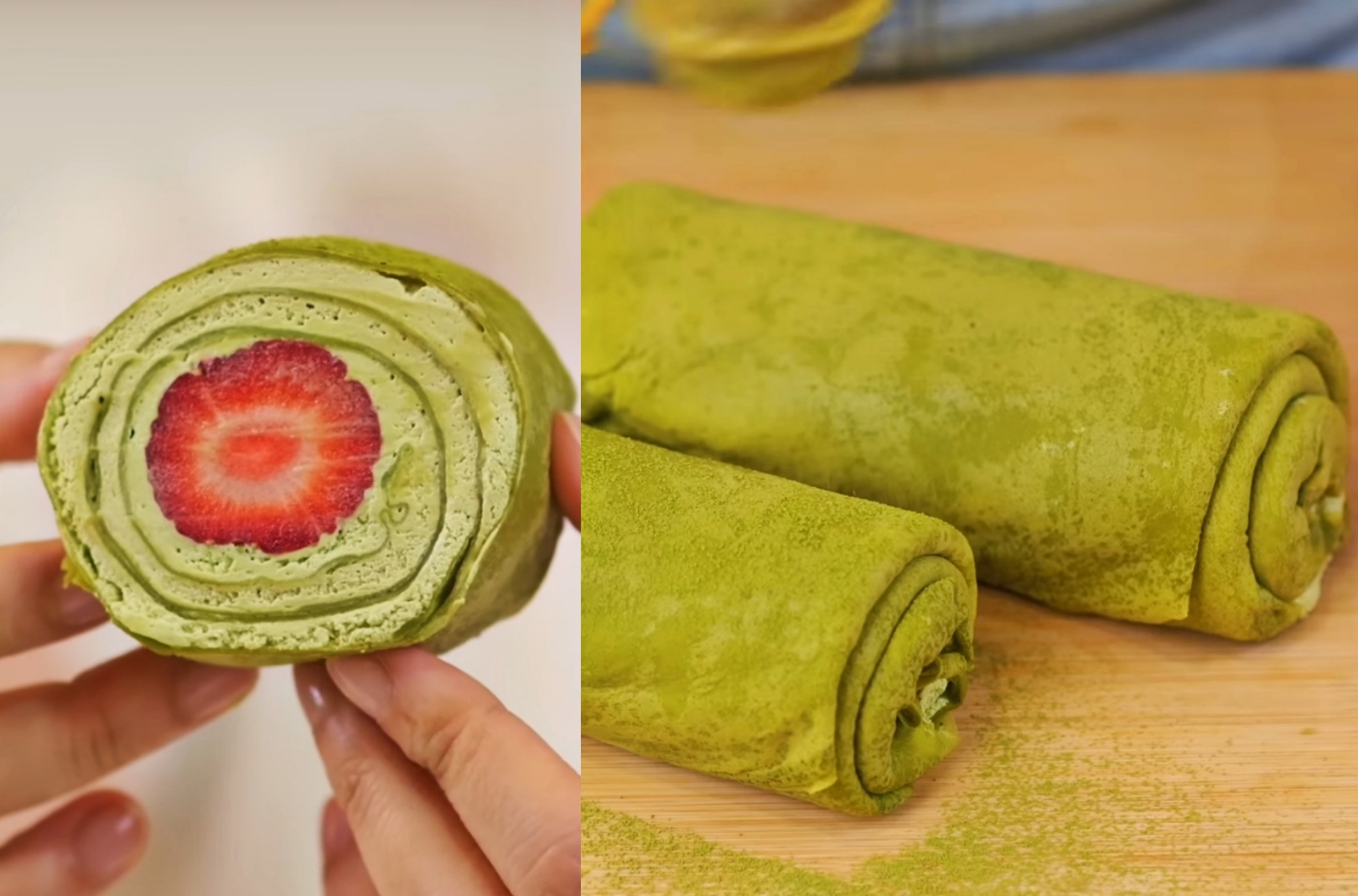 Resep matcha creepe roll cake
