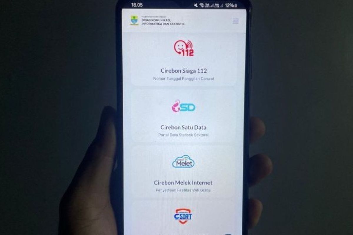 Tampilan situs milik DKIS Kota Cirebon. (Fathnur Rohman/Antara)
