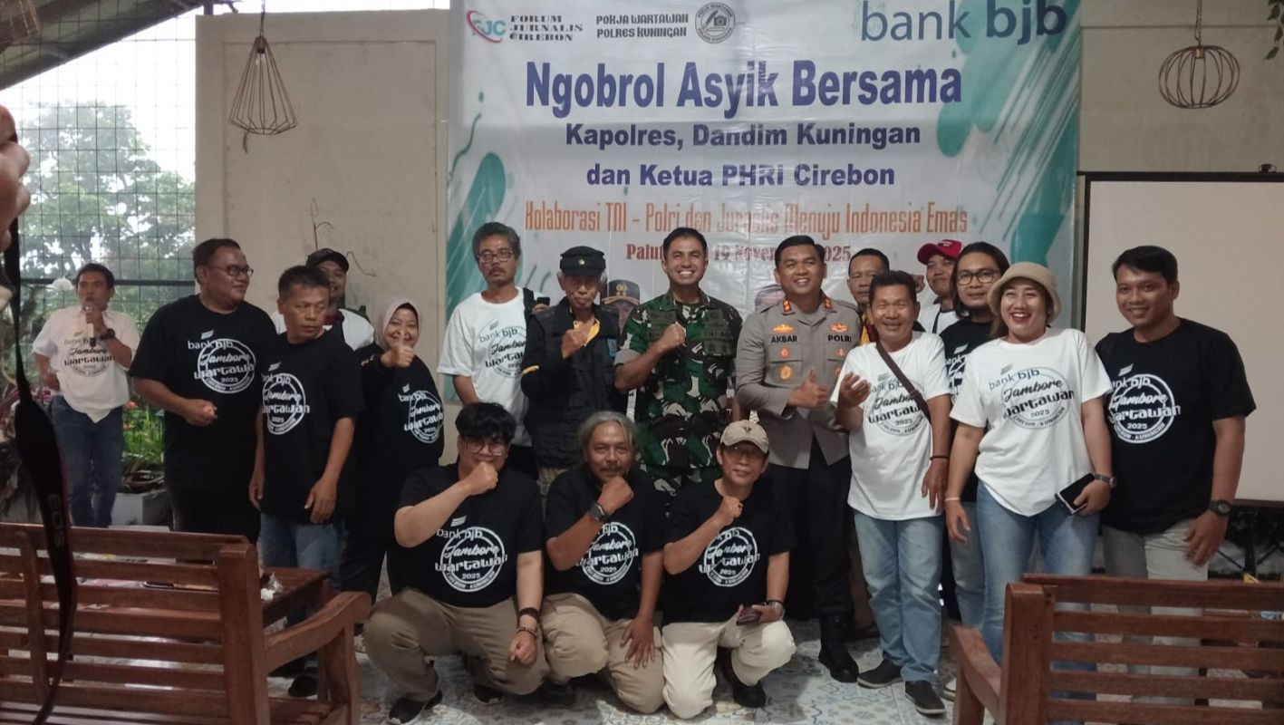 NGOBRAS Jambore Wartawan 2025 menghadirkan Kapolres Kuningan AKBP Ali Akbar dan Dandim Kuningan Letkol Arh Hafda Prima Agung. (Istimewa)
