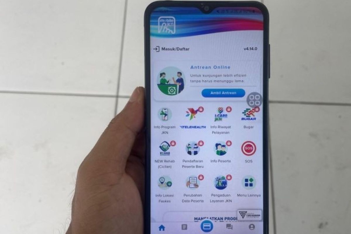 Aplikasi Mobile JKN. (Fathnur Rohman/Antara)