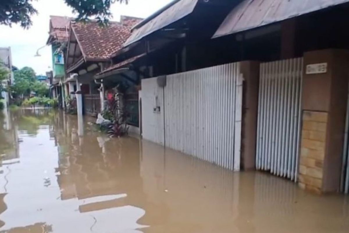 Banjir masih merendam sejumlah kawasan di Kabupaten Cirebon. (Fathnur Rohman/Antara)