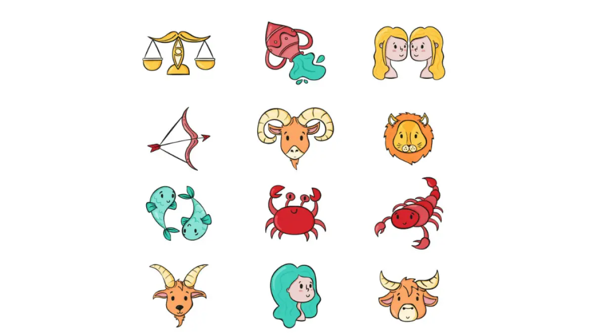 Ilustrasi 12 zodiak (Magnific)