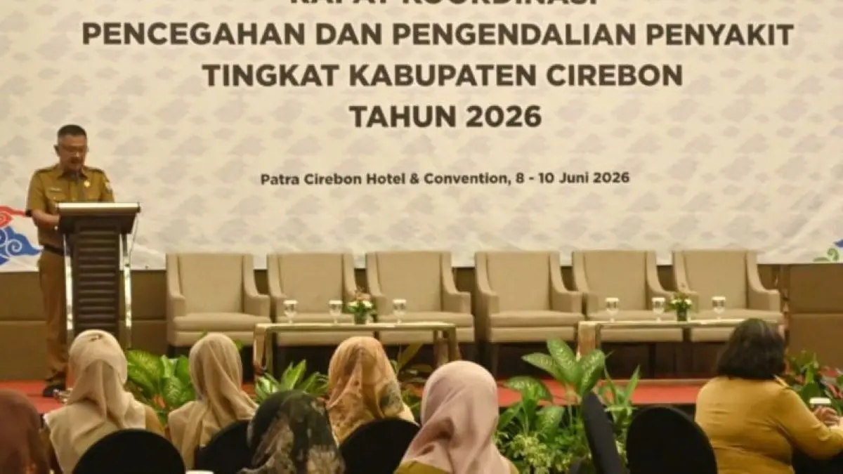 Rapat koordinasi pencegahan dan pengendalian penyakit di Cirebon. (Fathnur Rohman/Antara)