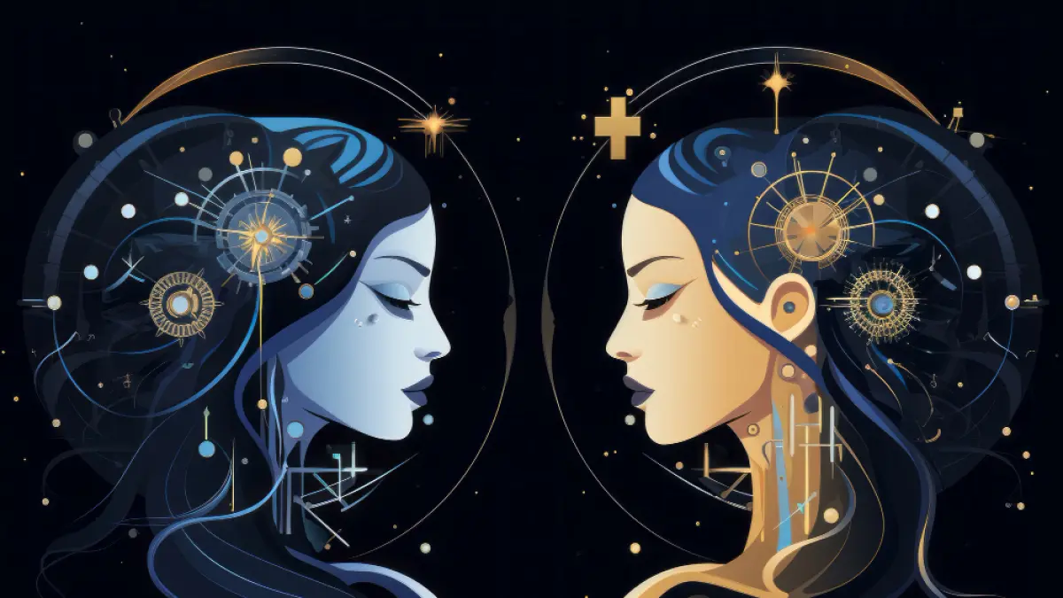 Ilustrasi zodiak Gemini (Magnific) 