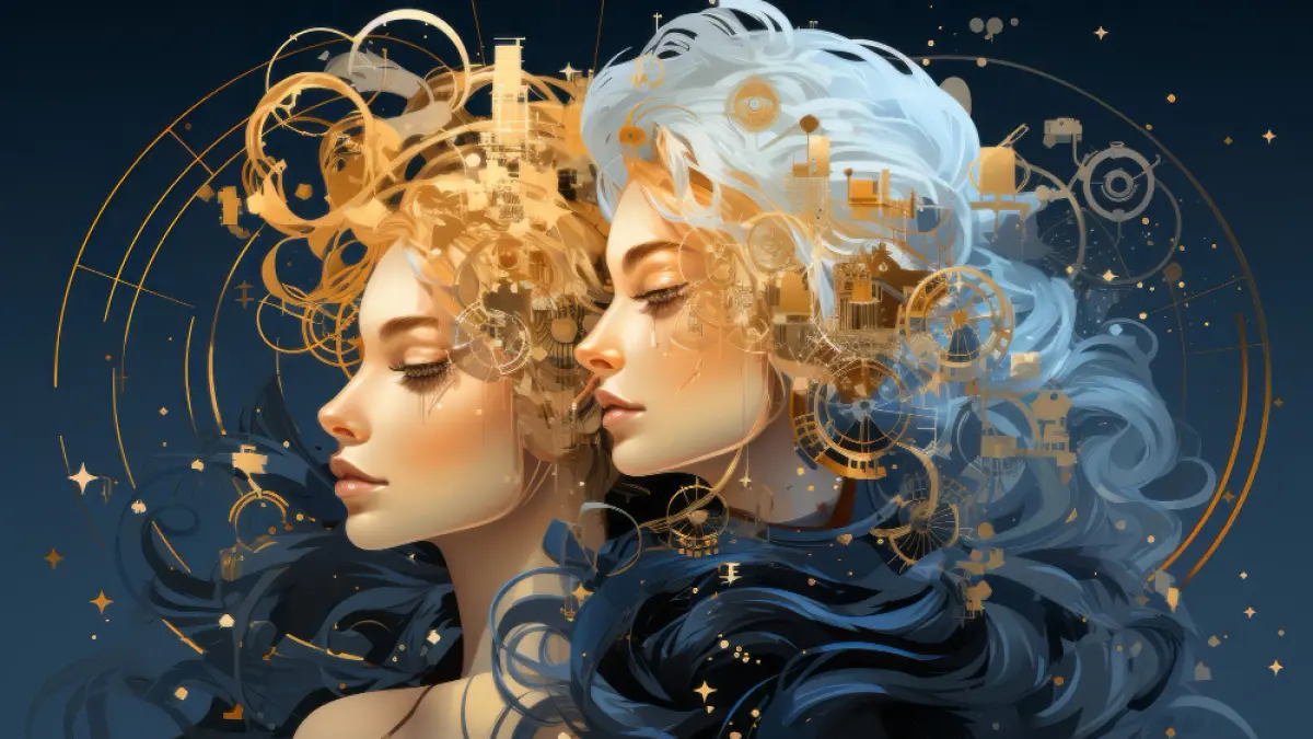 Ilustrasi zodiak Gemini (Magnific) 
