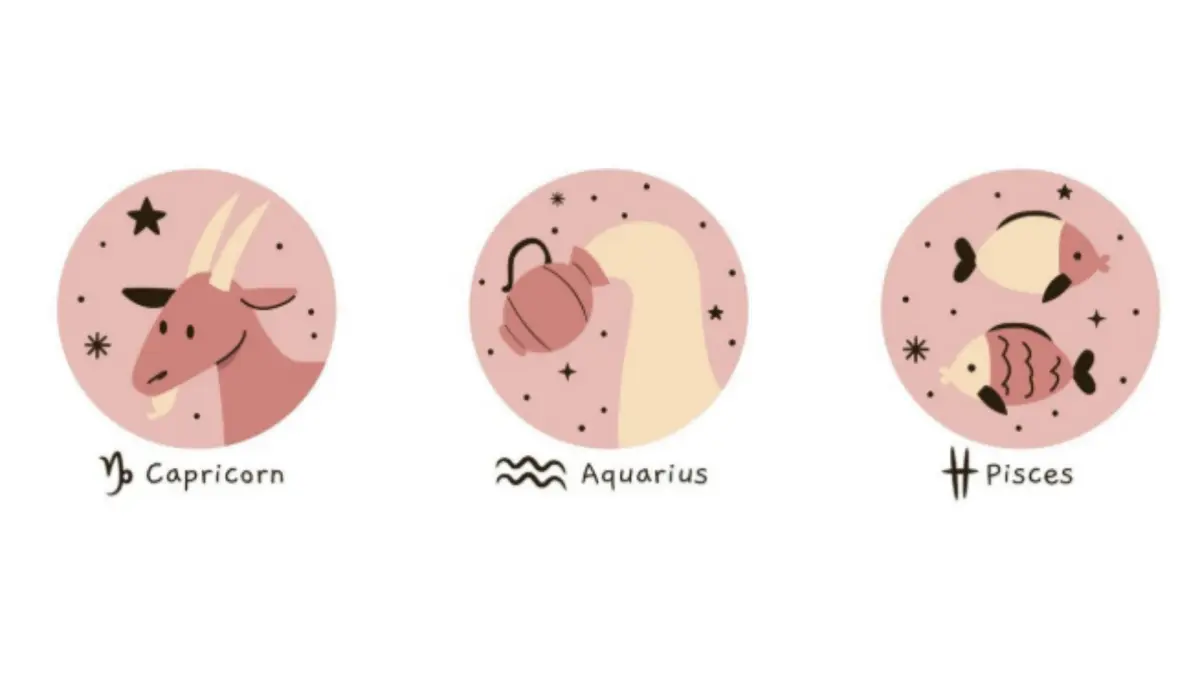 Ilustrasi zodiak Capricorn, Aquarius, dan Pisces (Magnific)