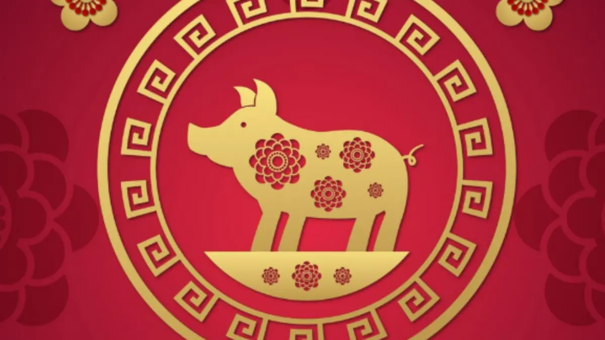 Ilustrasi zodiak Babi (Magnific)