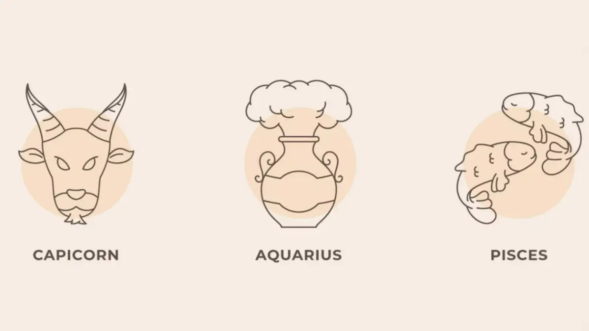 Ilustrasi zodiak Capricorn, Aquarius, Pisces (Magnific)