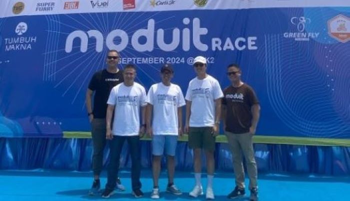 HIDUP SEHAT: Ajang fun bike bertajuk Moduit Race di Greenbelt, PIK2, Kabupaten Tangerang, Banten, Sabtu (28/9/2024).
