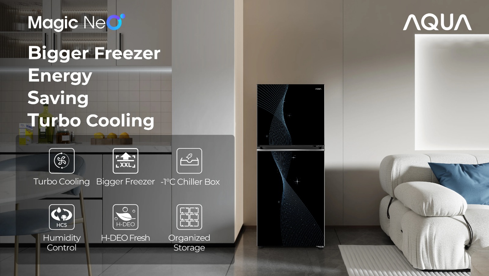 PRODUK BARU: AQUA Elektronik luncurkan tiga produk andalan dengan fitur turbo cooling. (FOTO: AQUA Elektronik untuk Jawa Pos)