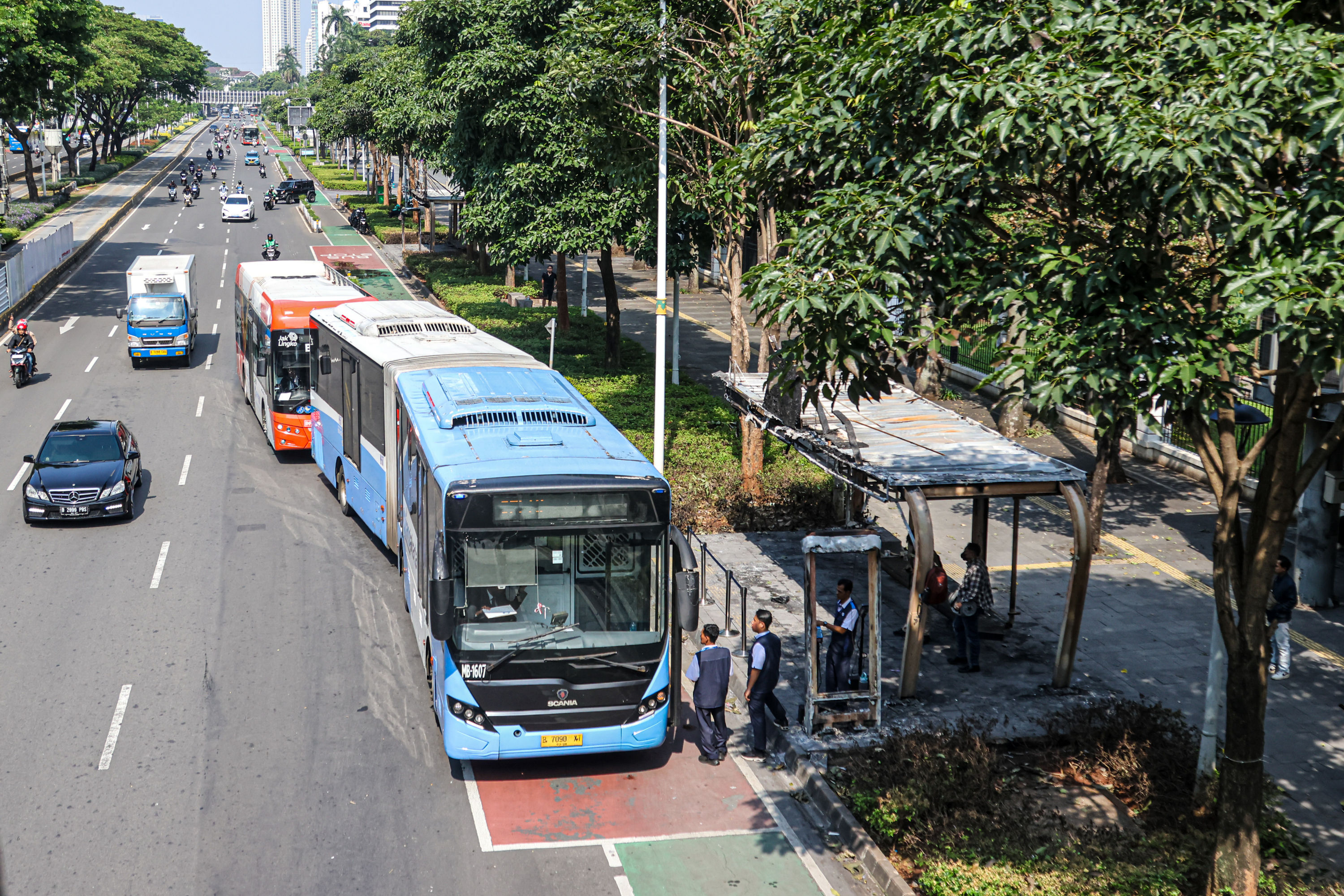ILUSTRASI: Kecelakaan bus Transjakarta. (HANUNG HAMBARA/JAWA POS)