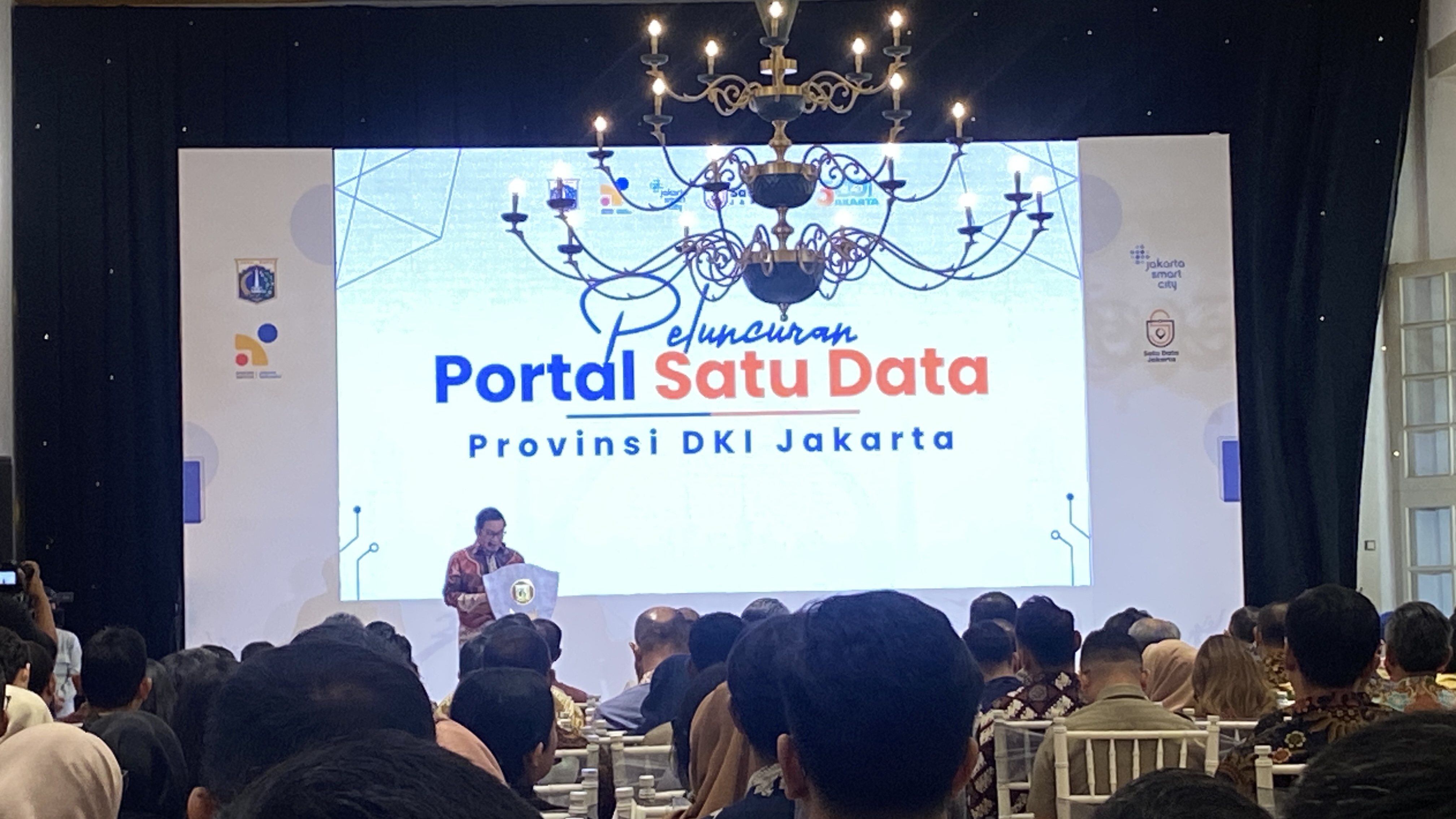 Pemprov DKI Jakarta meluncurkan Portal Satu Data Jakarta, di Gedung AA Maramis, Kementerian Keuangan, Jakarta Pusat.