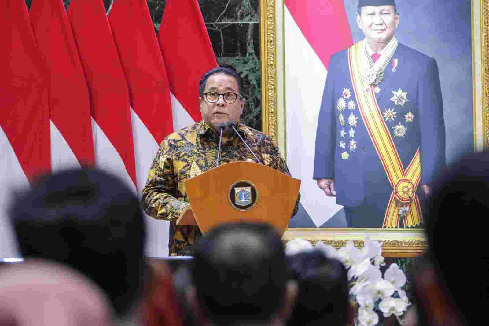 Wakil Gubernur DKI Rano Karno saat membuka rangkaian kegiatan RKPD Tahun 2027 di Balairung, Balai Kota Jakarta, Kamis (27/11).