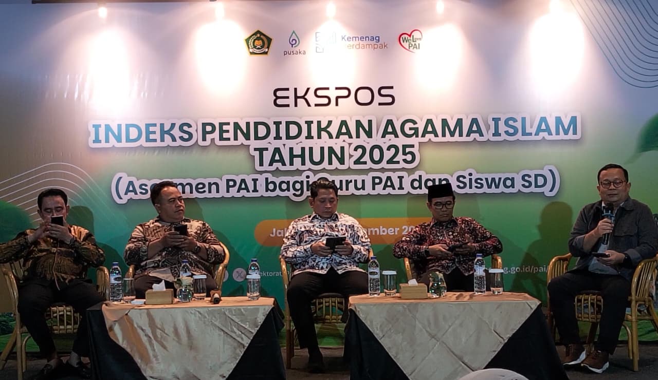 Paparan Indeks Pendidikan Agama Islam (PAI) 2025 Ditjen Pendidikan Islam Kementerian Agama di Jakarta (30/12) malam. (Hilmi/Jawa Pos)