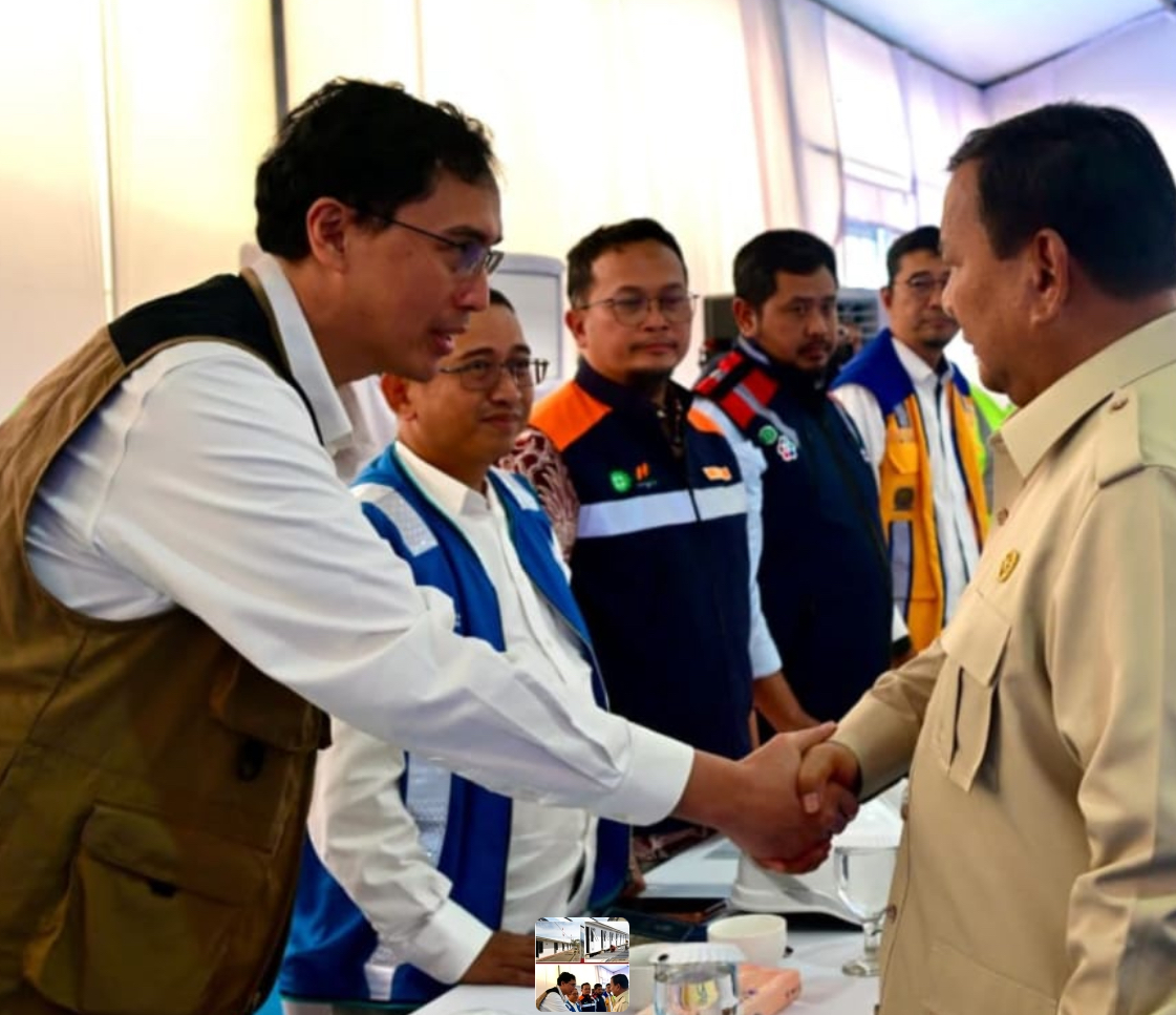 Presiden RI Prabowo Subianto meninjau pembangunan Huntara di Kab. Aceh Tamiang.