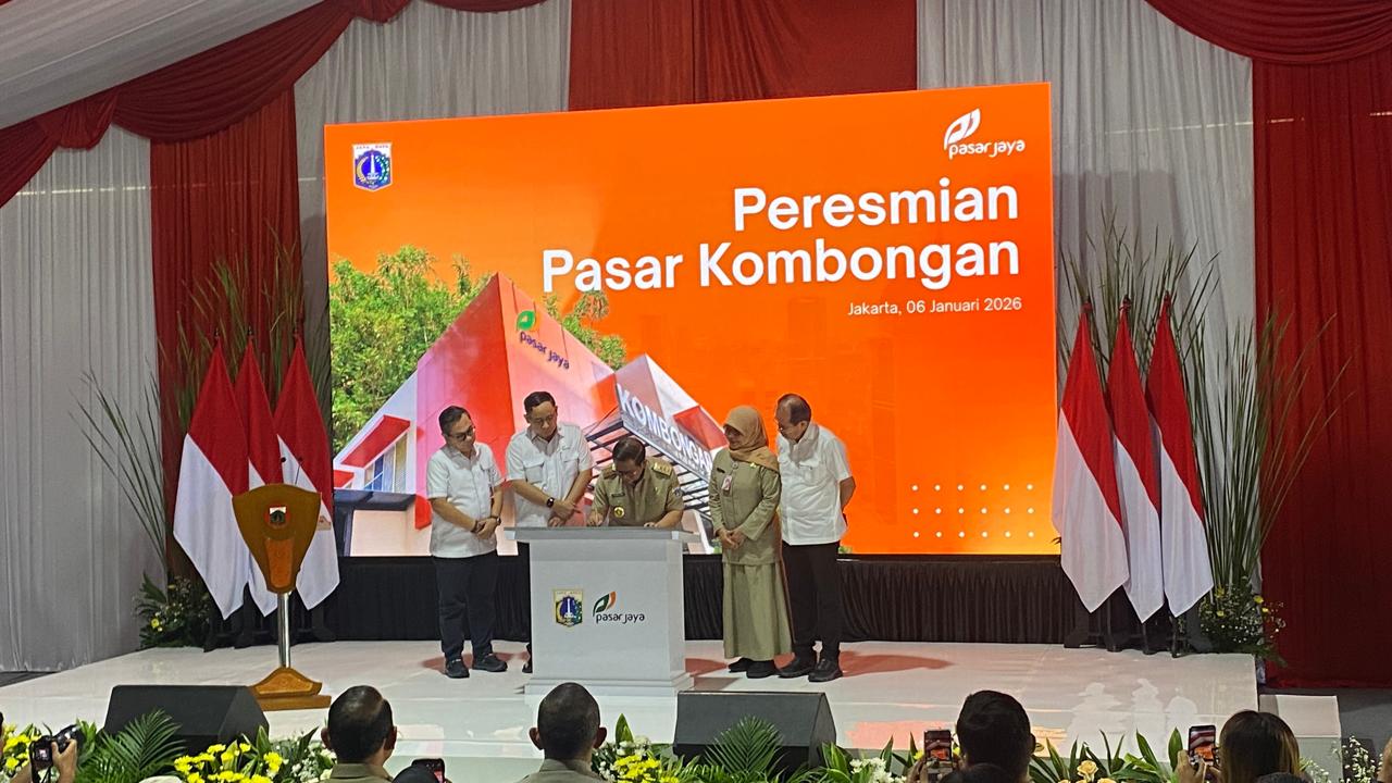 Pasar Kombongan di Kemayoran, Jakarta Pusat, mulai diresmikan Gubernur DKI Pramono Anung.