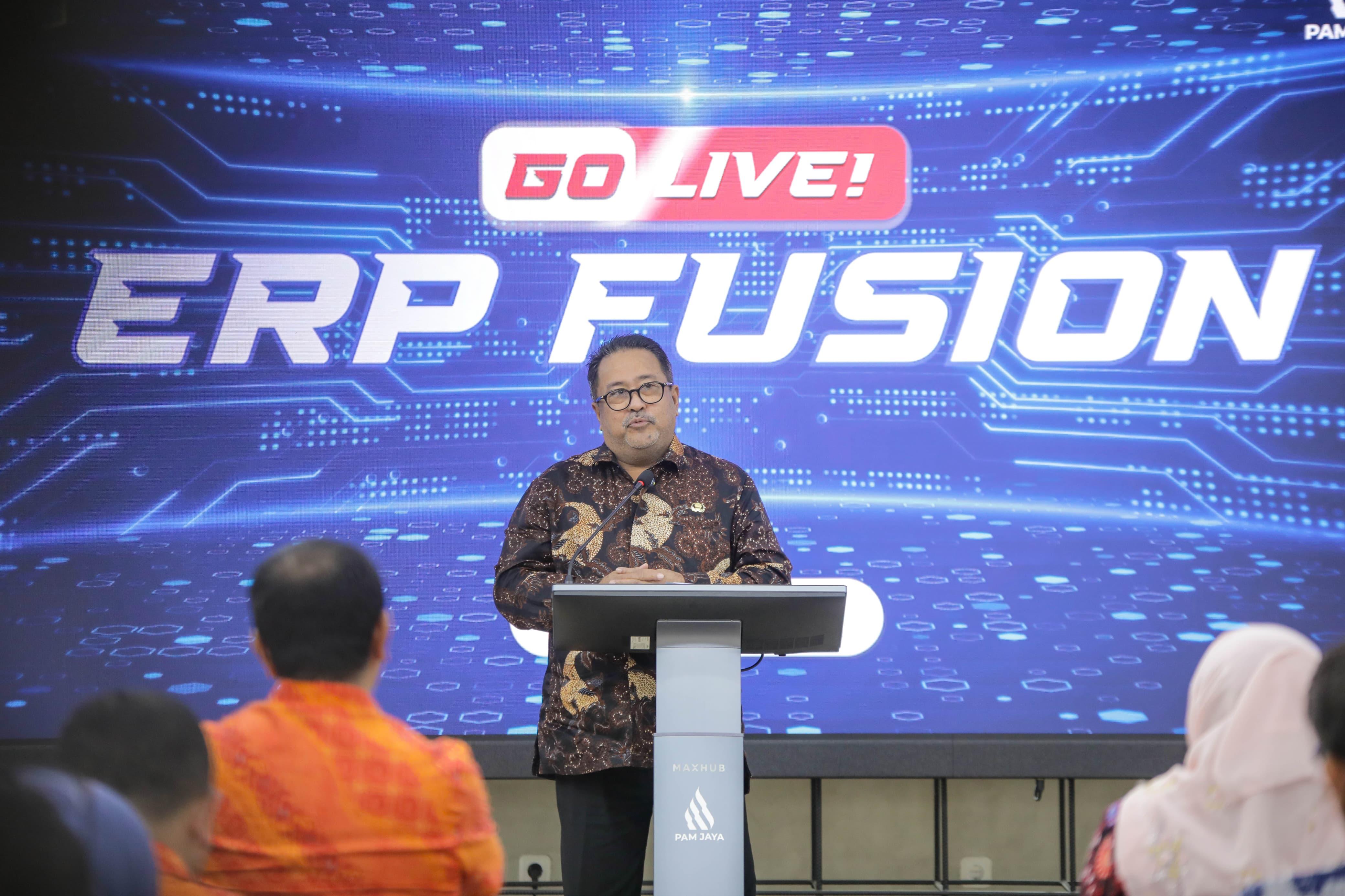 Wakil Gubernur Jakarta Rano Karno meresmikan Enterprise Resource Planning (ERP) Fusion PAM JAYA.