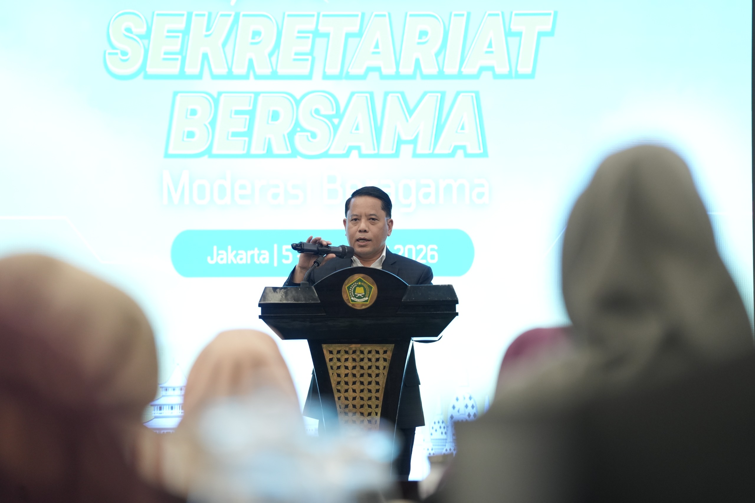 Sekretaris Jenderal Kementerian Agama (Sekjen Kemenag) Kamaruddin Amin dalam Rapat Koordinasi Sekretariat Bersama Moderasi Beragama di Jakarta (5/2). (Dok. Kemenag)