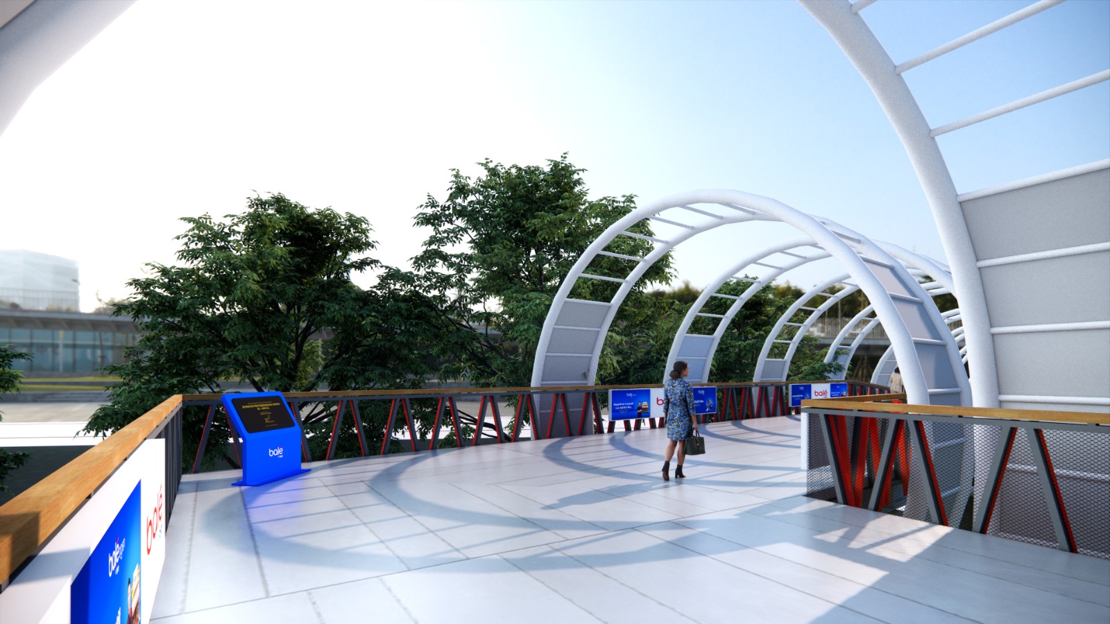 Pembangunan Jembatan Penyebrangan Orang (JPO) yang menghubungkan Jakarta International Stadium (JIS) dengan Ancol sedang berlangsung saat ini.