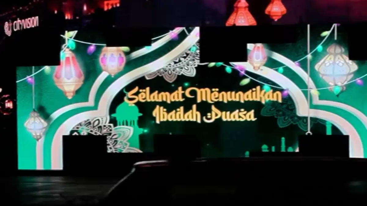 Salah satu instalasi LED yang ada di Jakarta Light Festival (Instagram @jkt.spot)