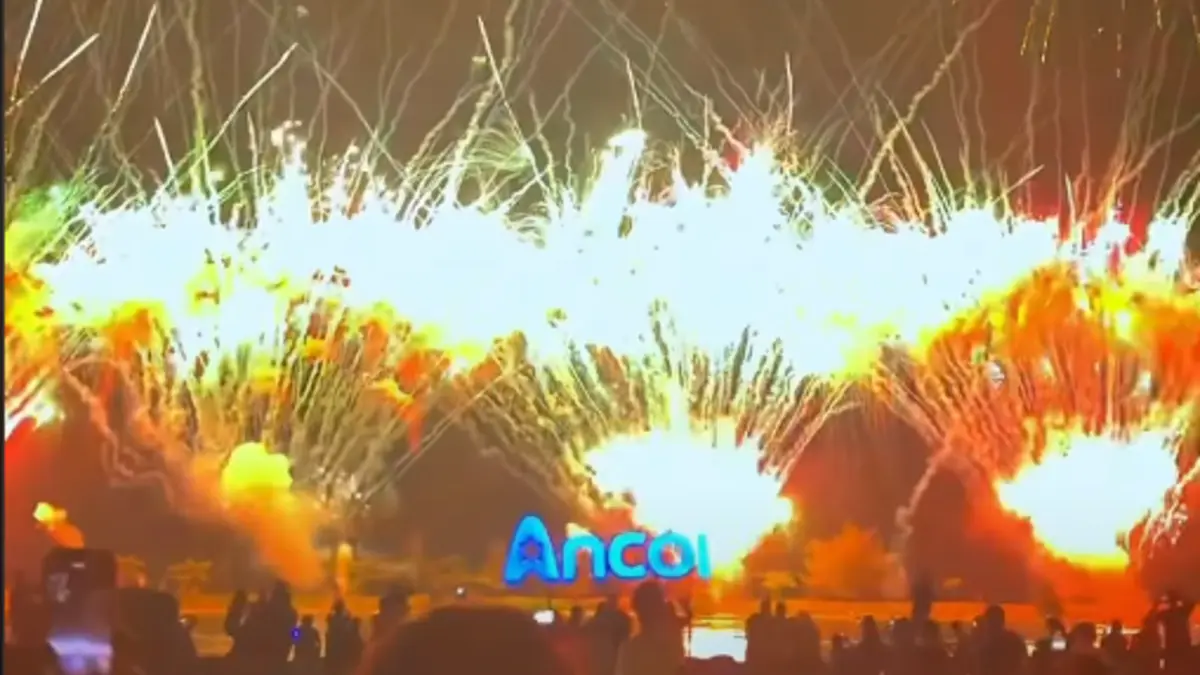 The Spectacular Fireworks Show, Ancol pada hari pertama penyelenggaraan – 22 Maret 2026 (screenshot reels @info.kemayoran)