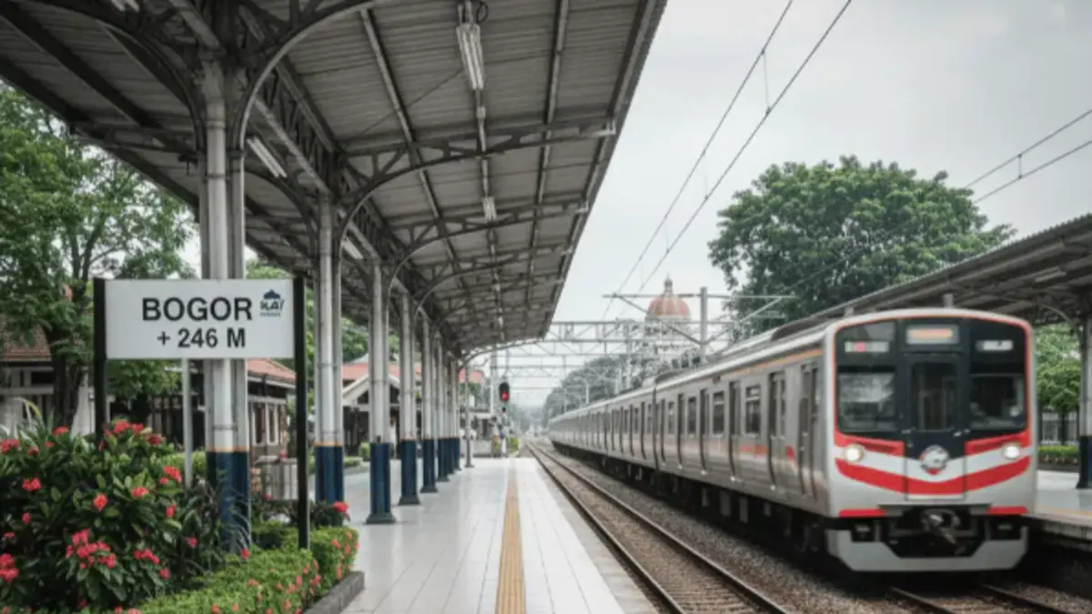 Pengerjaan peron di Stasiun Bogor dimulai, jadwal hingga fasilitas pendukung mengalami penyesuaian layanan (gambar KRL menuju Stasiun Bogor by Astra Otoshop)