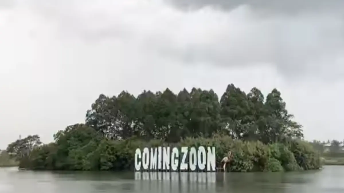 Coming Zoon di tengah danau Citra 8, Sunset Avenue, Jakarta Barat (Reels IG @jalanbarengdkh)