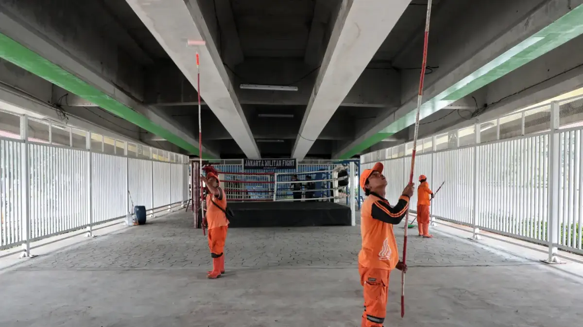 Kolong Flyover Pasar Rebo Kini Punya Ring Tinju. (Dok Pemkot Jaktim)