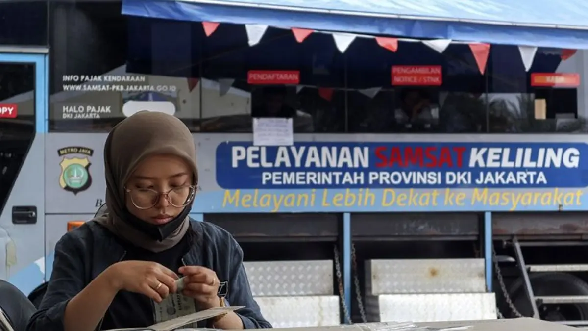 Ilustrasi gerai pelayanan Samsat Keliling. (ANTARA FOTO/Ika Maryani/tom/am)