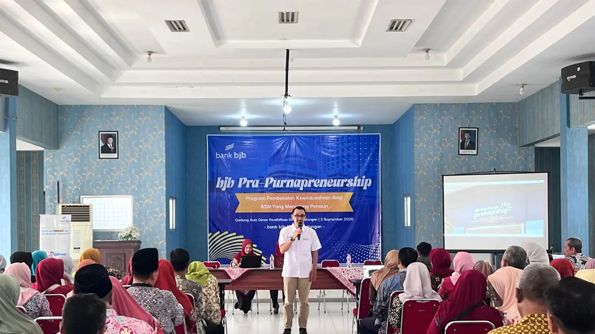 bank bjb menggelar Program bjb Pra-Purnapreneurship kepada Calon Pensiunan Dinas Pendidikan Kota Pekalongan agar tetap produktif dan mandiri saat memasuki masa persiapan pensiun. (Istimewa).