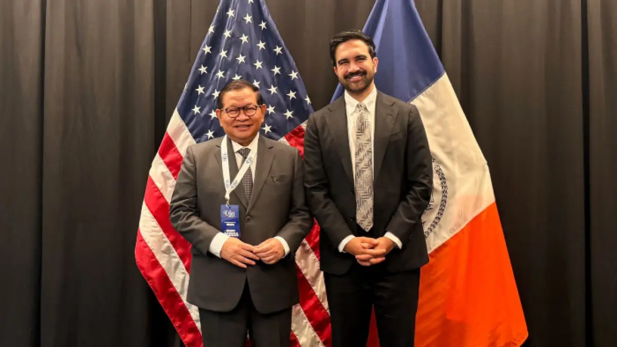 Gubernur DKI Jakarta Pramono Anung bertemu dengan Wali Kota New York Zohran Kwame Mamdani di Civic Hall, New York. (Diskominfotik DKI Jakarta)