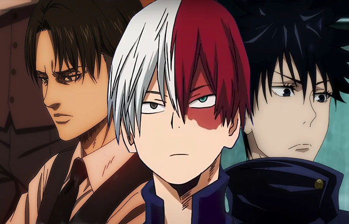 Levi dari Attack on Titan, Shoto Todoroki dari My Hero Academia, dan Megumi Fushiguro dari Jujutsu Kaisen punya kepribadian yang mencerminkan Capricorn. (Crunchyroll/SportsKeeda/Jujutsu Kaisen Wiki) 