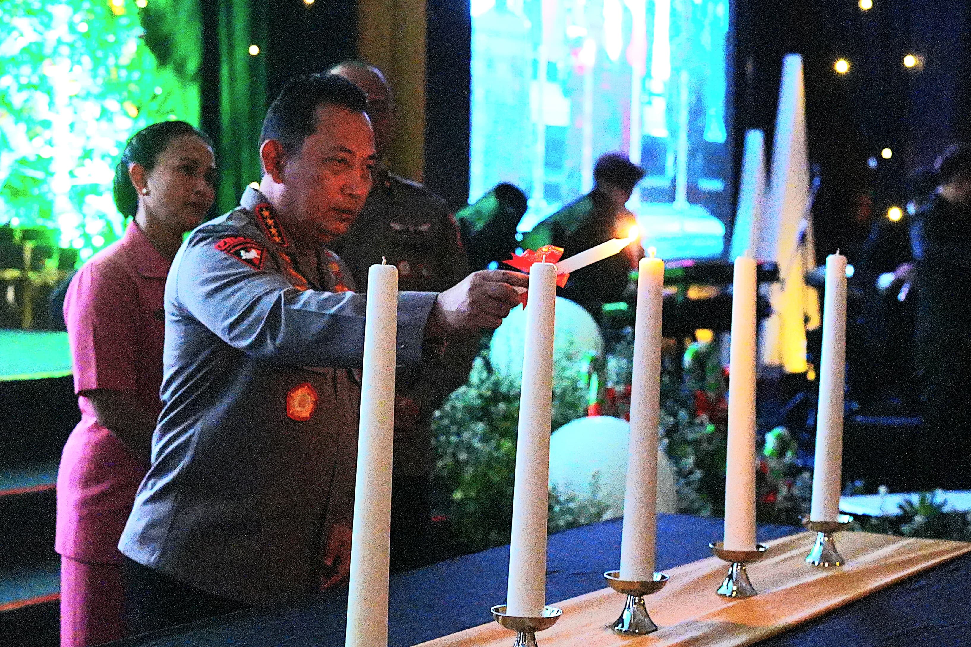 Kapolri Listyo Sigit Prabowo di perayaan natal Mabes Polri 2024. (Mabes Polri)